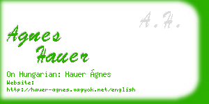agnes hauer business card