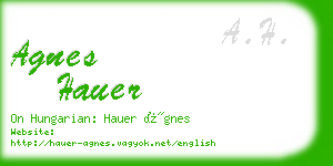 agnes hauer business card